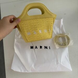 Marni Sunny Yellow Mini Woven Bag
